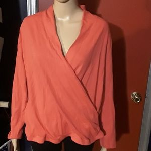 Anthropologie Maeve Women's Coral Wrap Top